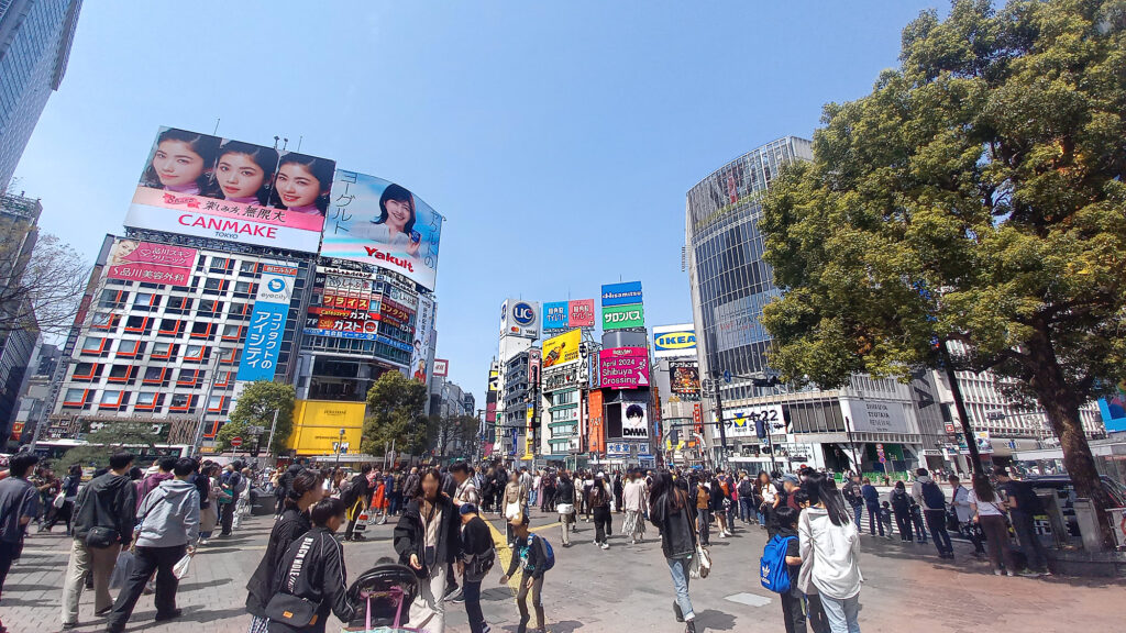 Shibuya, uscita stazione e incrocio
