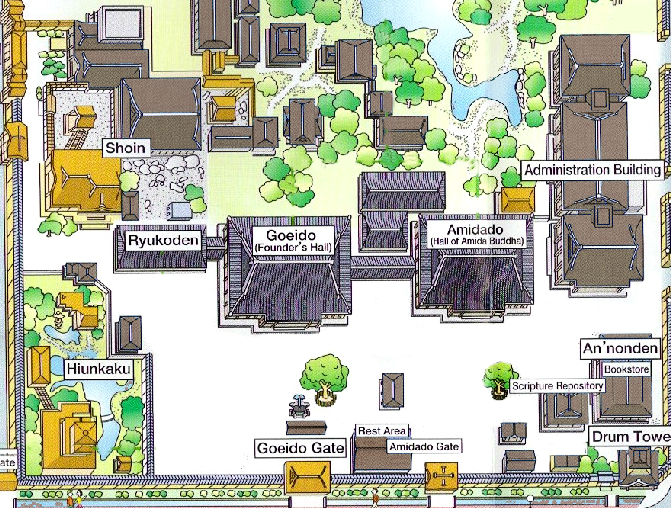 Kyoto - Higashi Honganji Shinshu Honbyo temple - mappa